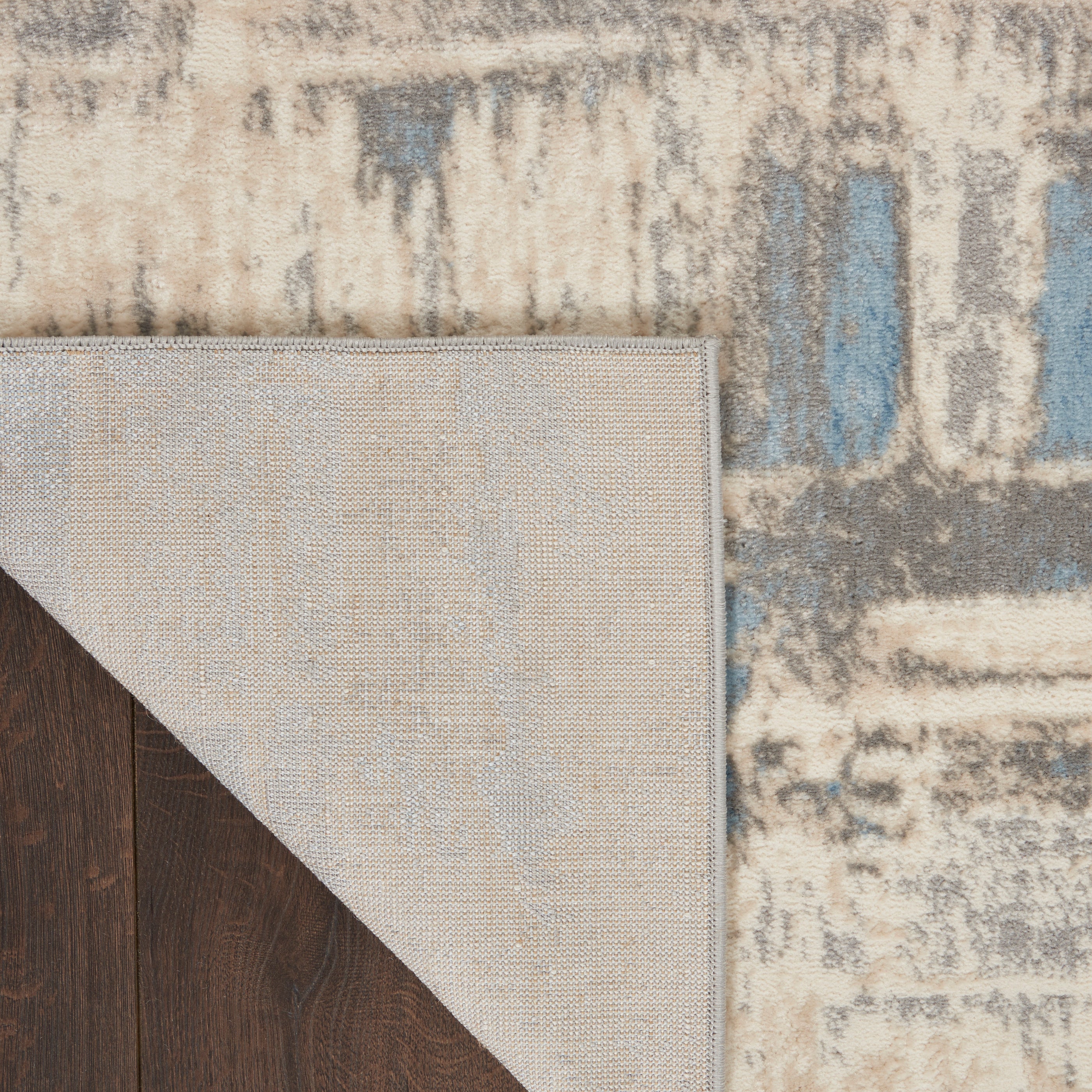 Nourison Solace SLA07 Ivory/Grey/Blue Large Rectangle Rug